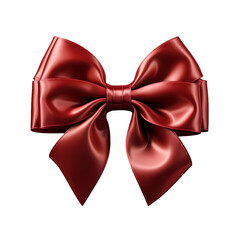 Christmas red ribbon illustration on transparent background, Christmas decoration, holiday decoration material, vector illustration