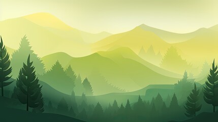 Fototapeta premium Nature illustration sunset landscape atmosphere. Environment theme.