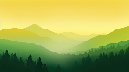 Fototapeta premium Nature illustration sunset landscape atmosphere. Environment theme.