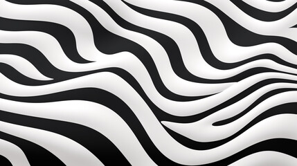 Monochromatic Abstract Black and White Zebra Striped Pattern Background, Creating a Chic and Timeless Aesthetic for Modern Design, Fashion, or Artistic Concepts with a Bold Visual Impact