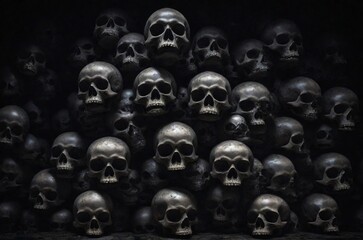 
stacked skulls background