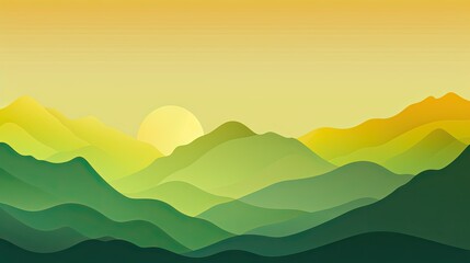 Nature illustration sunset landscape atmosphere. Environment theme.