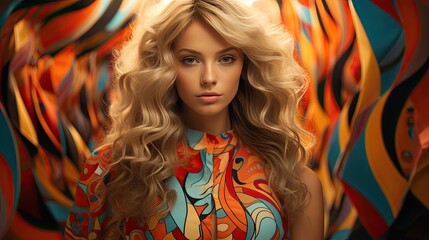 asian woman with long blond hair