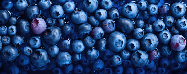 Fresh blueberries background. Blueberrie top view