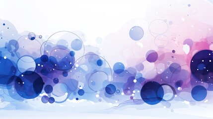 An abstract composition of blue bubbles and swirls creating a dynamic, playful background