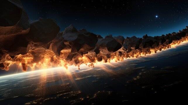 The unnerving glimpse of our possible future. Cross section of earth during a meteor shower.

