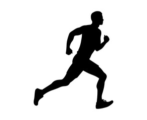 Fototapeta na wymiar Runner silhouette. Isolated vector. sprinting