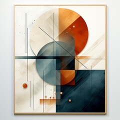 Retro futuristic minimalistic. Posters with silhouette basic figures, extraordinary graphic elements of geometrical shapes composition
