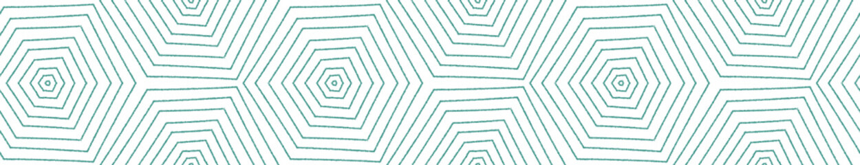 Ikat repeating seamless border. Turquoise