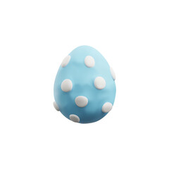 3D plasticine egg with polka dot decoration.