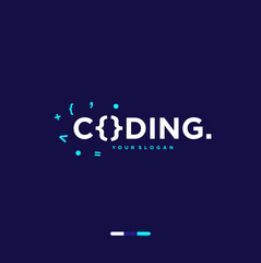 logo coding vector,programmer logo icon, technology, symbol code logo illustration, coding. vector suitable for your media design logo 