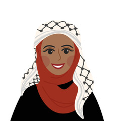 woman wearing keffiyeh