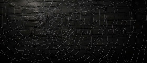 Gänsehaut-Moment: Gruseliger Hintergrund mit Spinnweben für schaurige Beiträge - obrazy, fototapety, plakaty