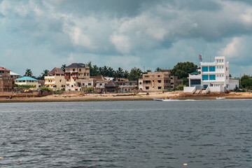 Fototapeta na wymiar View of Shela Beach, New Town in Lamu Isand, Kenya