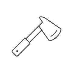 Firefighter axe line outline icon