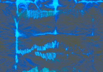  Blue Bleached Textile. Die Print Craft