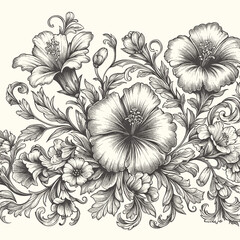 Free vector artistic vintage decorative sketch wedding floral background