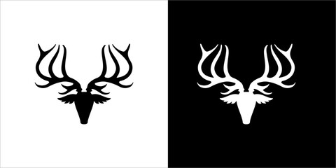 deer head tattoo design Animals logos collection. Animal logo set. - obrazy, fototapety, plakaty