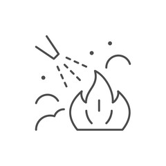 Fire fighting line outline icon