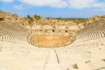 One of most striking features of Side archaeological site in Turkey, is the ancient theater. The...