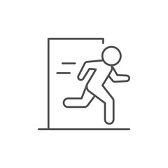 Emergency exit line outline icon