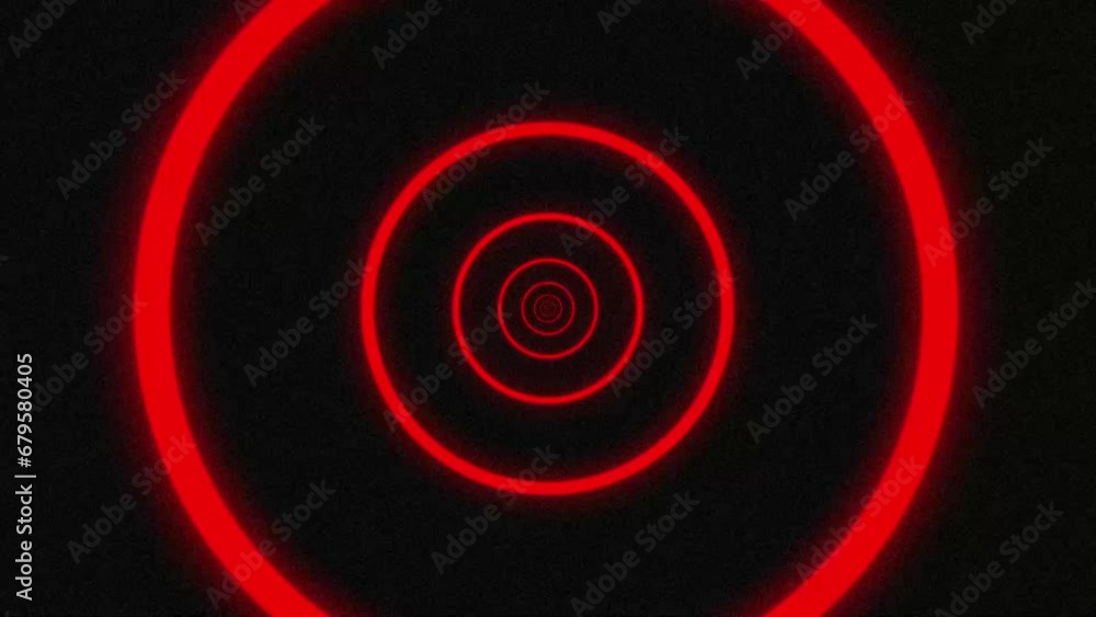 Poster red color visual circle pattern and construction in mirror tunnel vj loop video efect animation stoc