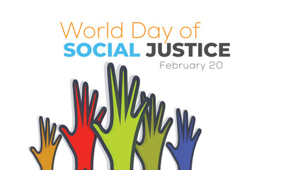World Day of Social Justice. background, banner, card, poster, template. Vector illustration.