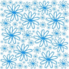 
Set of hand drawn images of chamomile black paints. botanical illustration. Isolated floral elements, daisy, Childish drawings