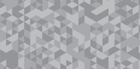 Seamless geometric pattern square shapes low polygon backdrop background. Abstract geometric wall tile and metal cube background triangle wallpaper. Gray and white polygonal background.	