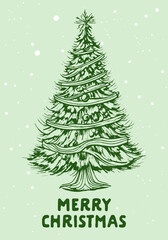 christmas card with tree