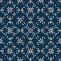 Tragetasche Geometric line seamless pattern in dark blue colors. Vector illustration. © Ольга Дикун