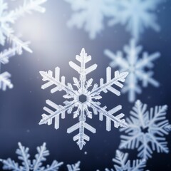 snowflake macro close-up, created using AI generative technology