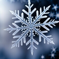 snowflake macro close-up, created using AI generative technology