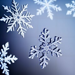 snowflake macro close-up, created using AI generative technology