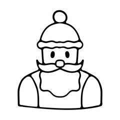 Cute Christmas Santa Claus isolated. Christmas Cheerful, funny Santa clause for winter holidays. Happy Santa Claus cartoon character ready new year. vector