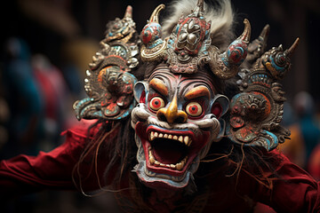 Traditional Barong dance in Bali at a cultural festival indonesia © Old Man Stocker