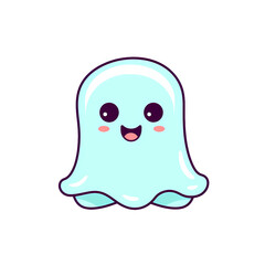 Halloween ghost illustration on transparent background, Halloween decoration, holiday decoration material, vector illustration
