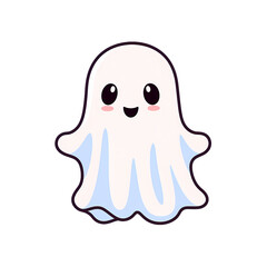 Fototapeta premium Halloween ghost illustration on transparent background, Halloween decoration, holiday decoration material, vector illustration