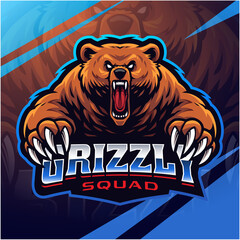 Grizzly esport mascot logo design © Visink.art