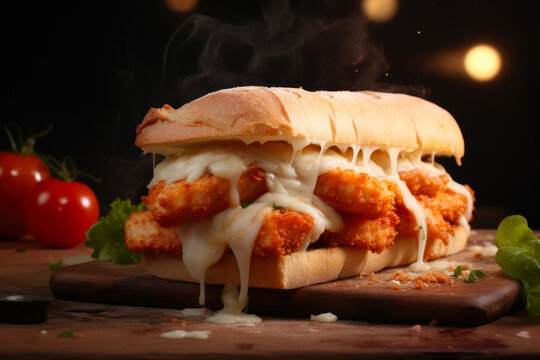 Saucy Chicken and Parmesan on Ciabatta
