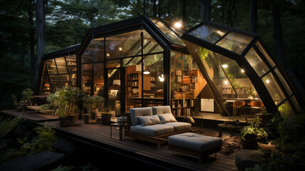  beautiful interior with a large window