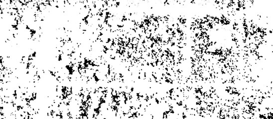 Dust overlay distress grungy effect paint. Black and white grunge seamless texture. Dust and scratches grain texture on white and black background.	