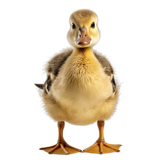 Duckling Front View Isolated on Transparent or White Background, PNG - obrazy, fototapety, plakaty