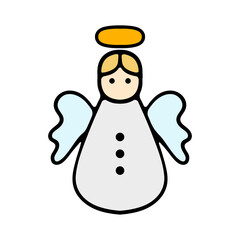 Flying angel messenger. Holiday, new year, Christmas, celebrate, day. New 2024 year. vector illustration