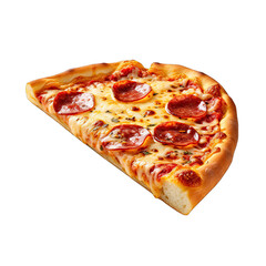 Slice of Pizza Isolated on Transparent or White Background, PNG