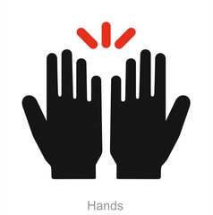 Hands and fingers icon concept