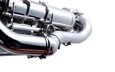 Gorgeous Motor Cycle Exhaust System Isolated on Transparent Background PNG.