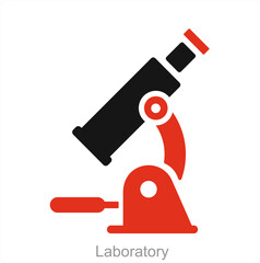 Laboratory and lab icon concept
