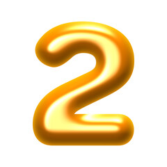 Golden 3D numbers PNG file