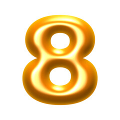 Golden 3D numbers PNG file